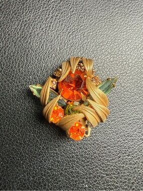 Authentic D&E Juliana Venus Flame Green Orange Rhinestone SINGLE Clip On Earring